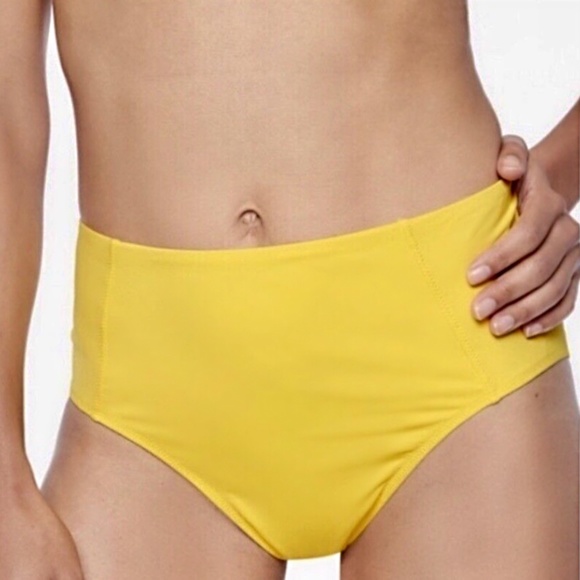 NWT Athleta High Waist Bikini Bottoms Yellow - Picture 2 of 6